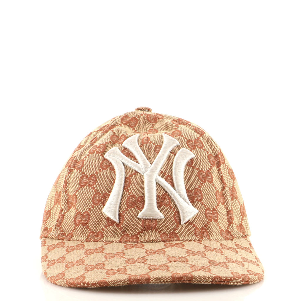 Jumbo GG canvas baseball hat in camel and ebony  GUCCI US