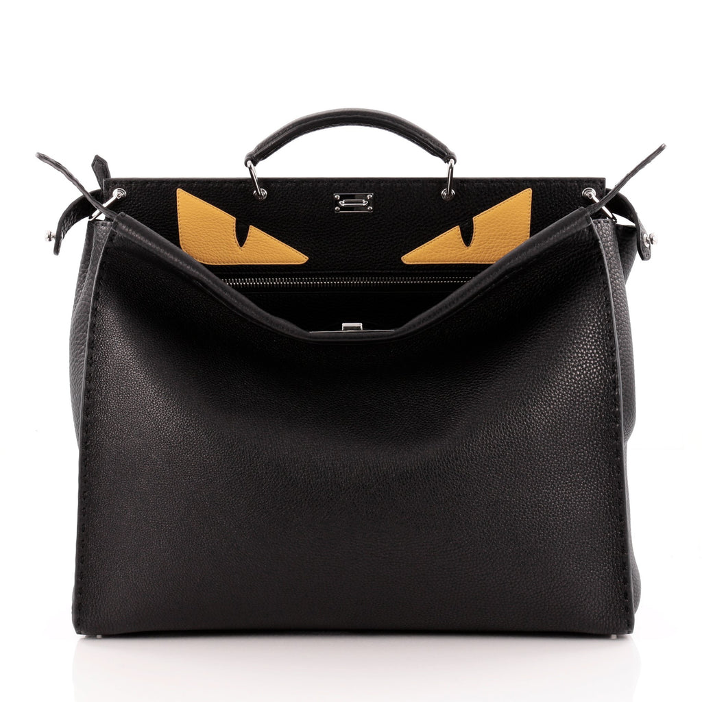 Buy Fendi Selleria Peekaboo Monster Handbag Leather XL Black 1161801 ...
