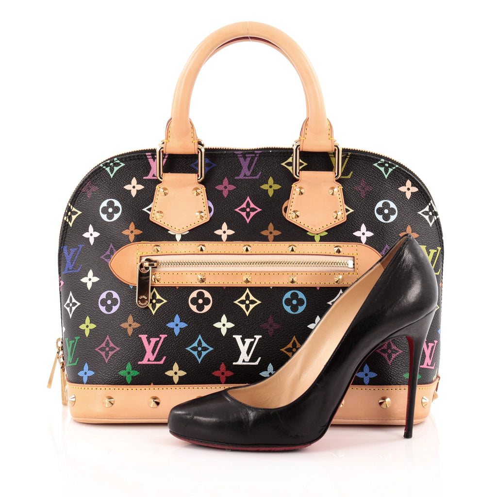 Buy Louis Vuitton Alma Handbag Monogram Multicolor PM Black 1171401 – Rebag