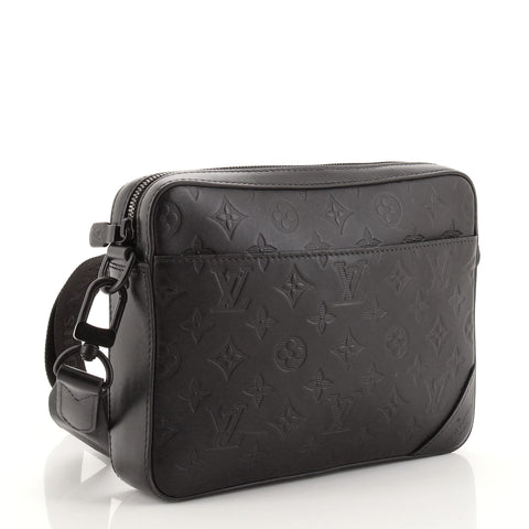Louis Vuitton Duo Messenger Bag Monogram Shadow Leather Black 1178251