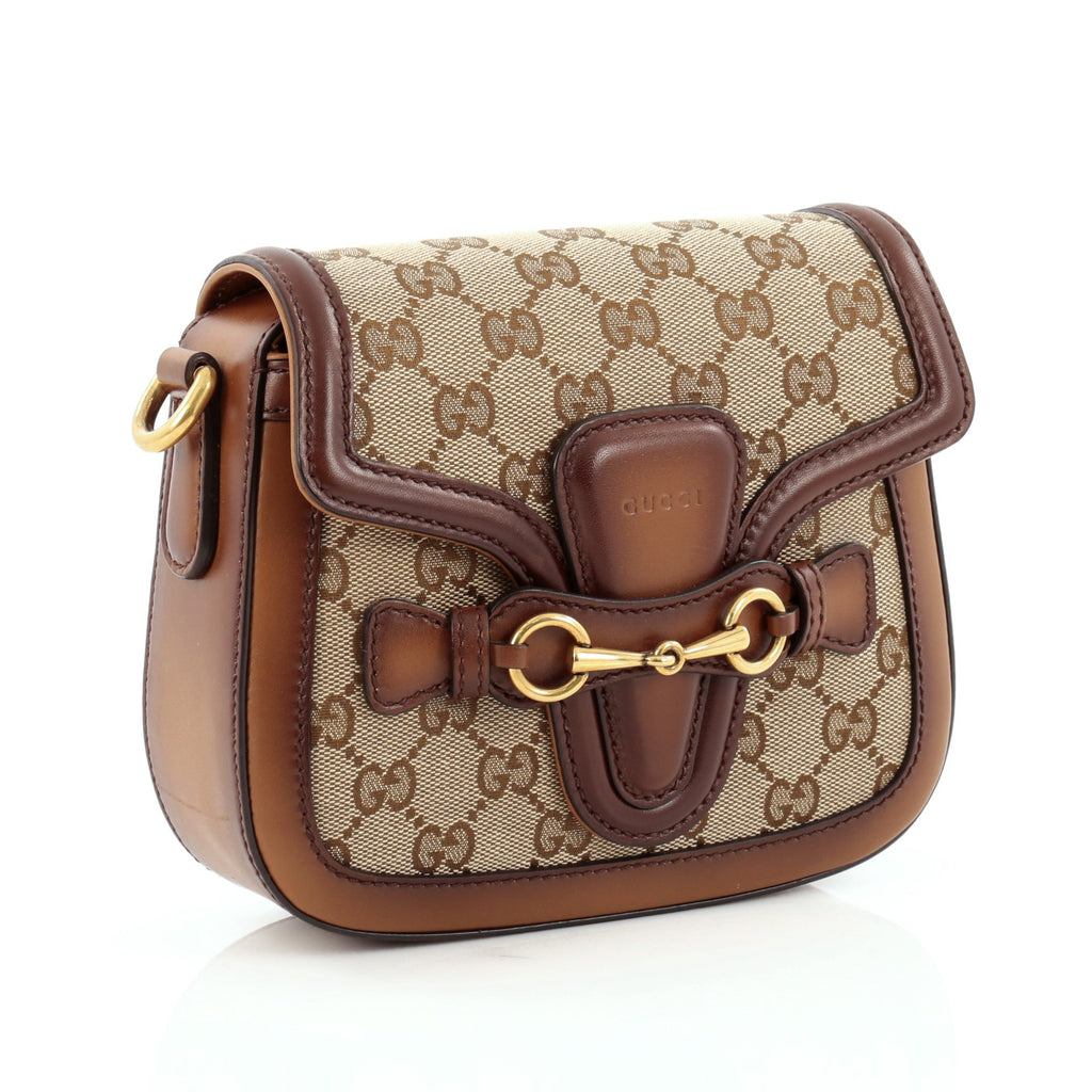 Buy Gucci Lady Web Shoulder Bag GG Canvas Small Brown 1200404 – Rebag