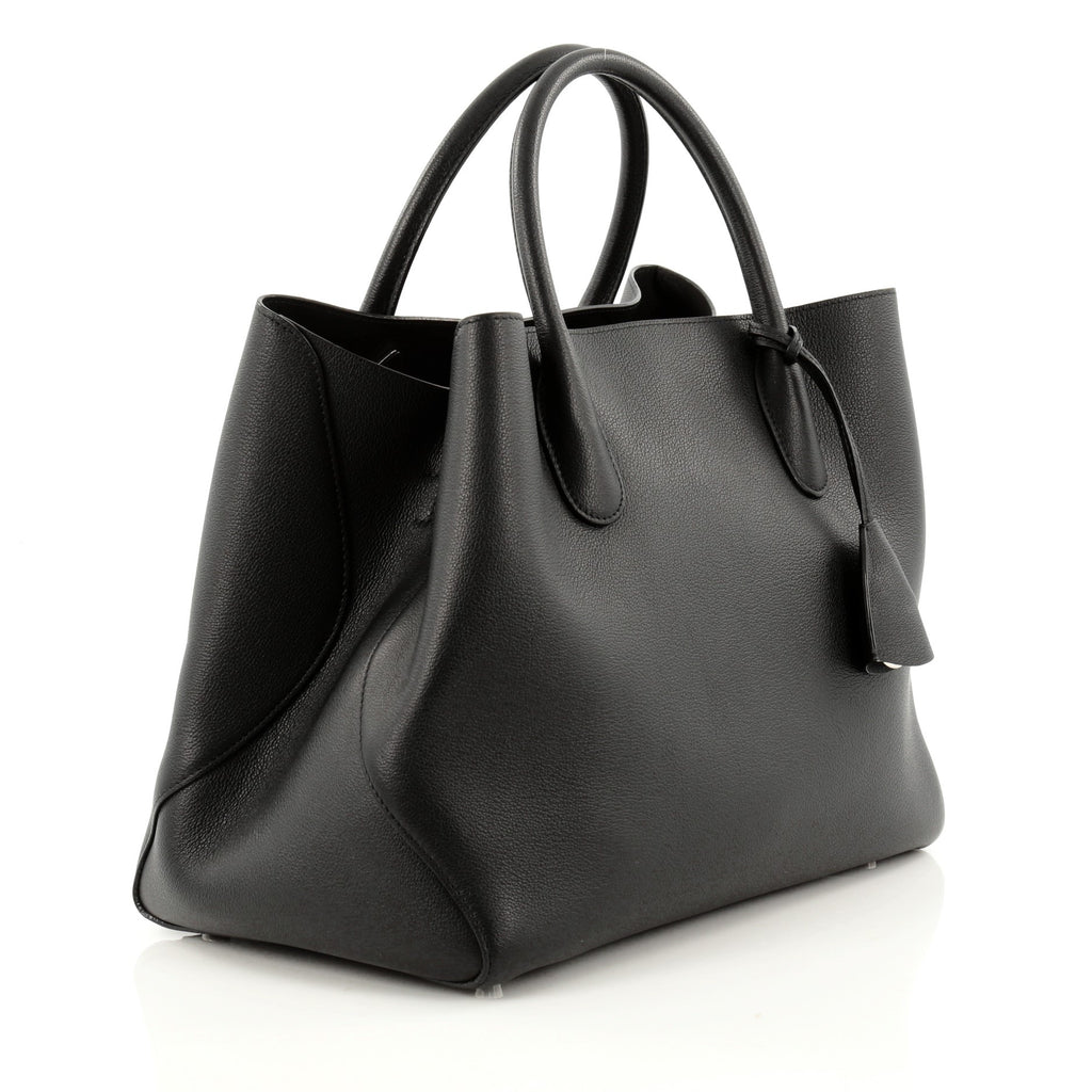 Buy Christian Dior Open Bar Bag Leather Large Black 1201001 – Rebag