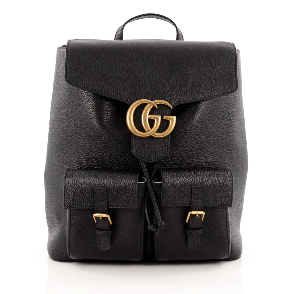 Buy Gucci Marmont Backpack Leather Black 1212801 – Rebag