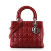 Christian Dior Lady Dior Bag Cannage Quilt Lambskin Medium Red 12129271