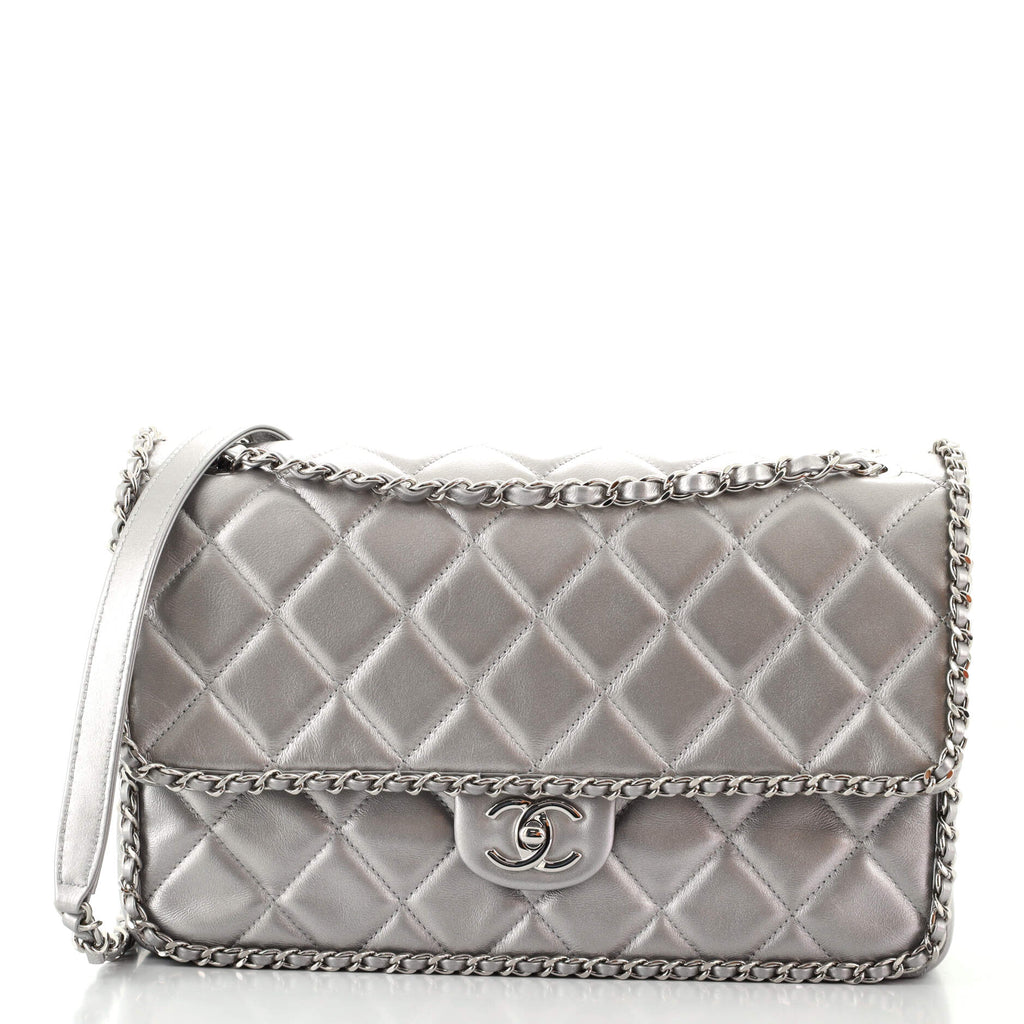 Chanel 2020 Running Chain Flap Bag  Grey Shoulder Bags Handbags   CHA715384  The RealReal