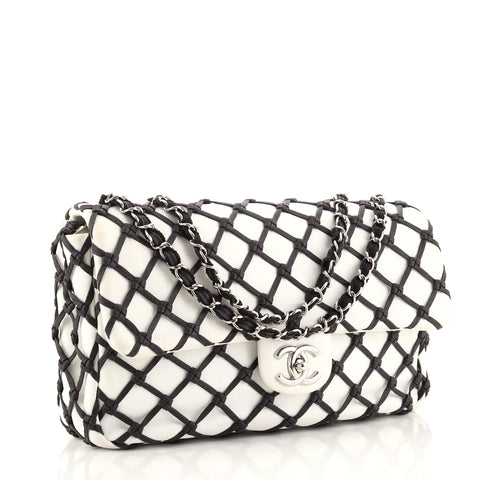 Chanel Canebiers Flap Bag Calfskin Jumbo White 12876616