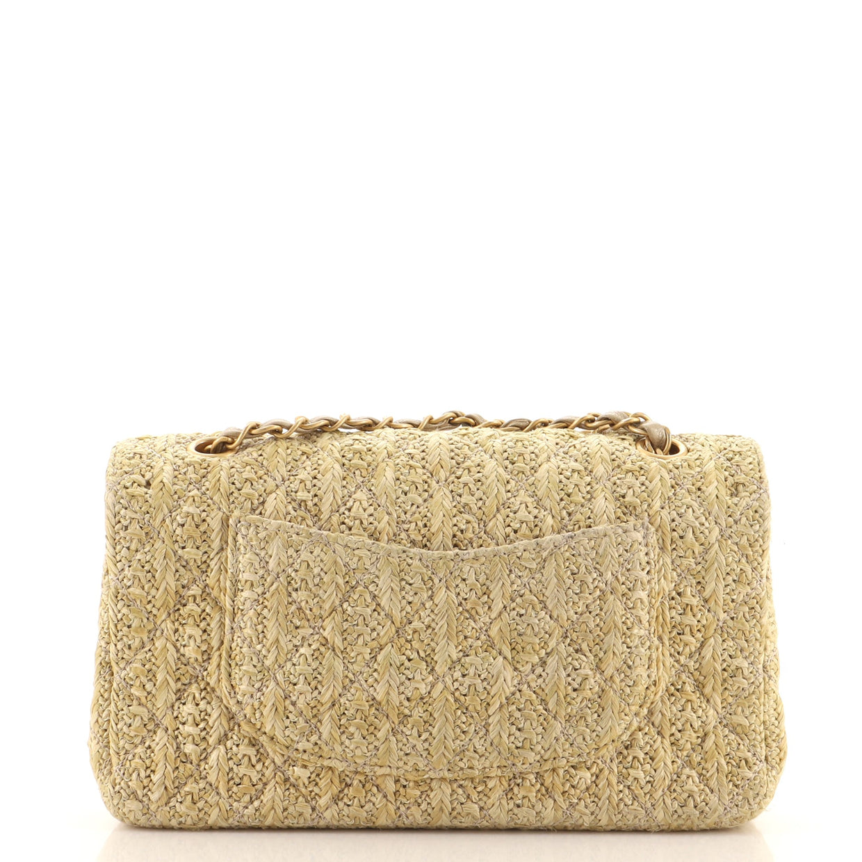 Chanel Paris-Athens Classic Double Flap Bag Quilted Woven Raffia Medium ...