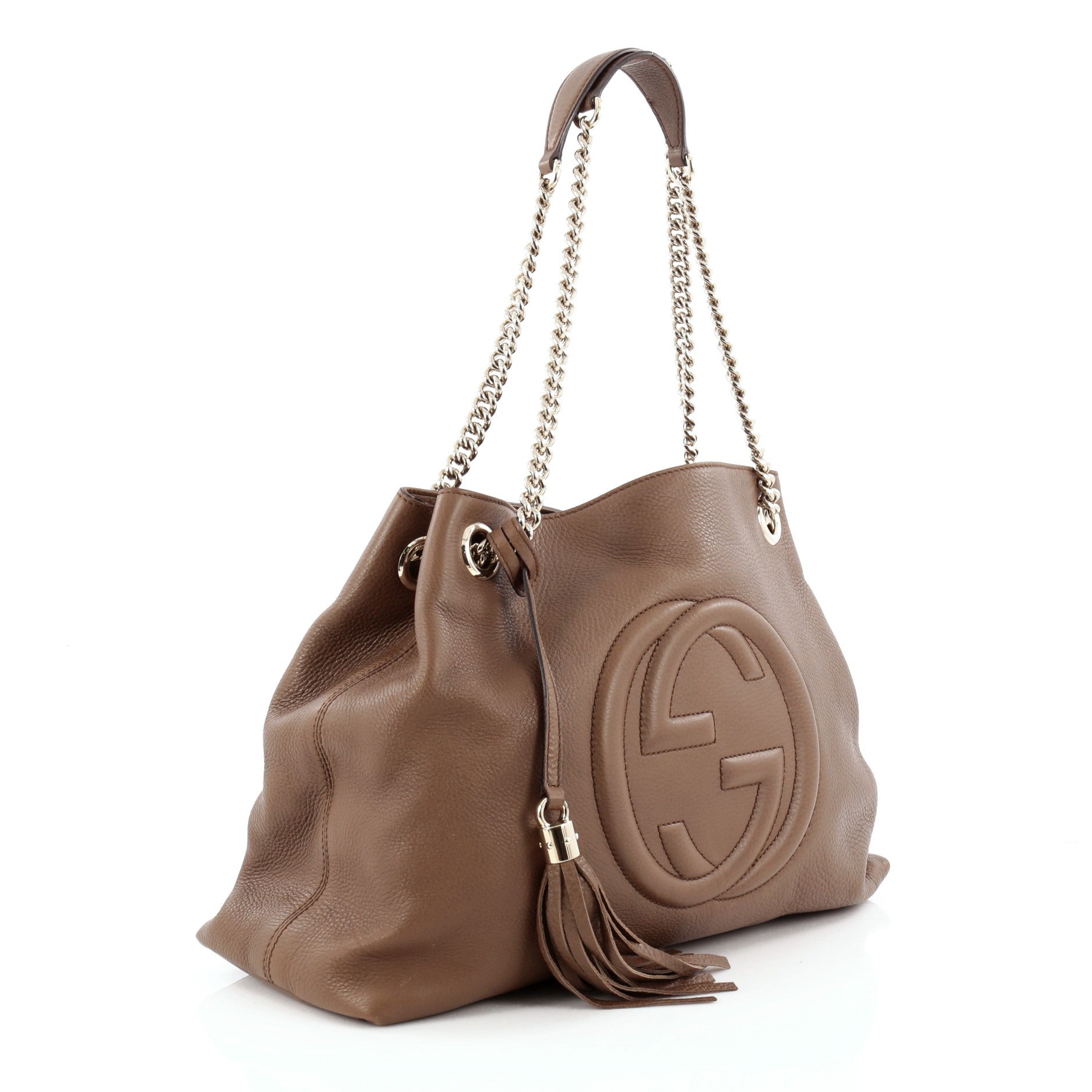 Buy Gucci Soho Shoulder Bag Chain Strap Leather Medium Brown 1303201 – Trendlee