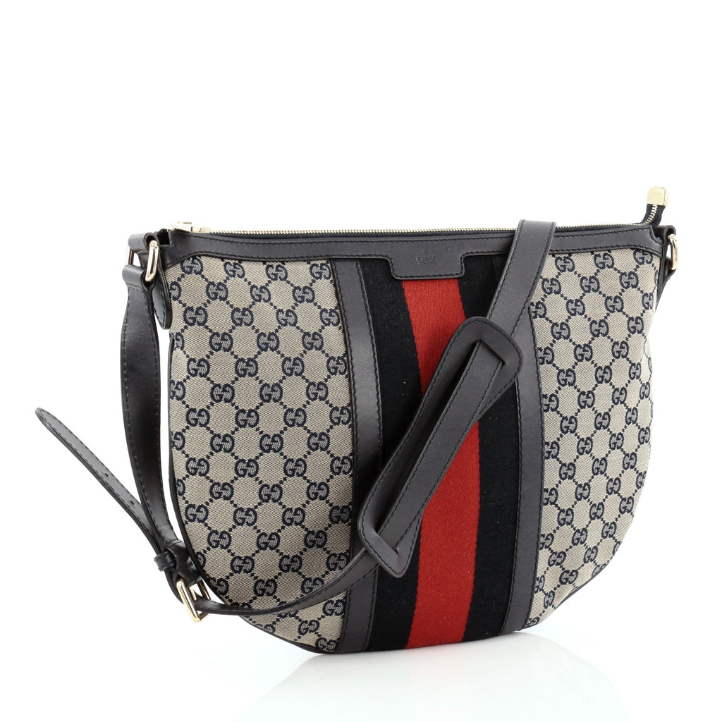 Buy Gucci Vintage Web Saddle Messenger Bag GG Canvas Medium 1315601 – Rebag