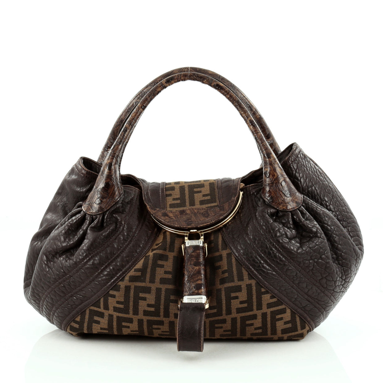 Buy Fendi Tortoise Spy Bag Zucca Canvas and Leather Brown 1328401