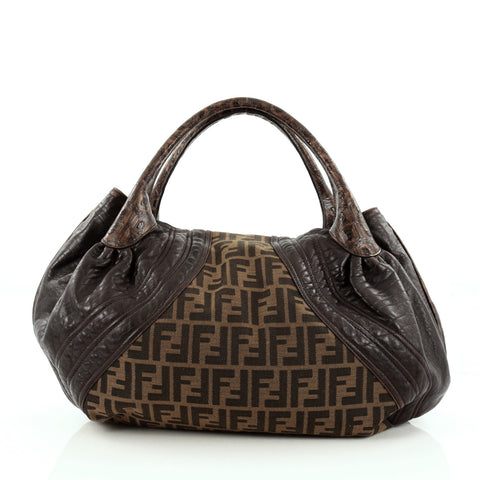 Buy Fendi Tortoise Spy Bag Zucca Canvas and Leather Brown 1328401