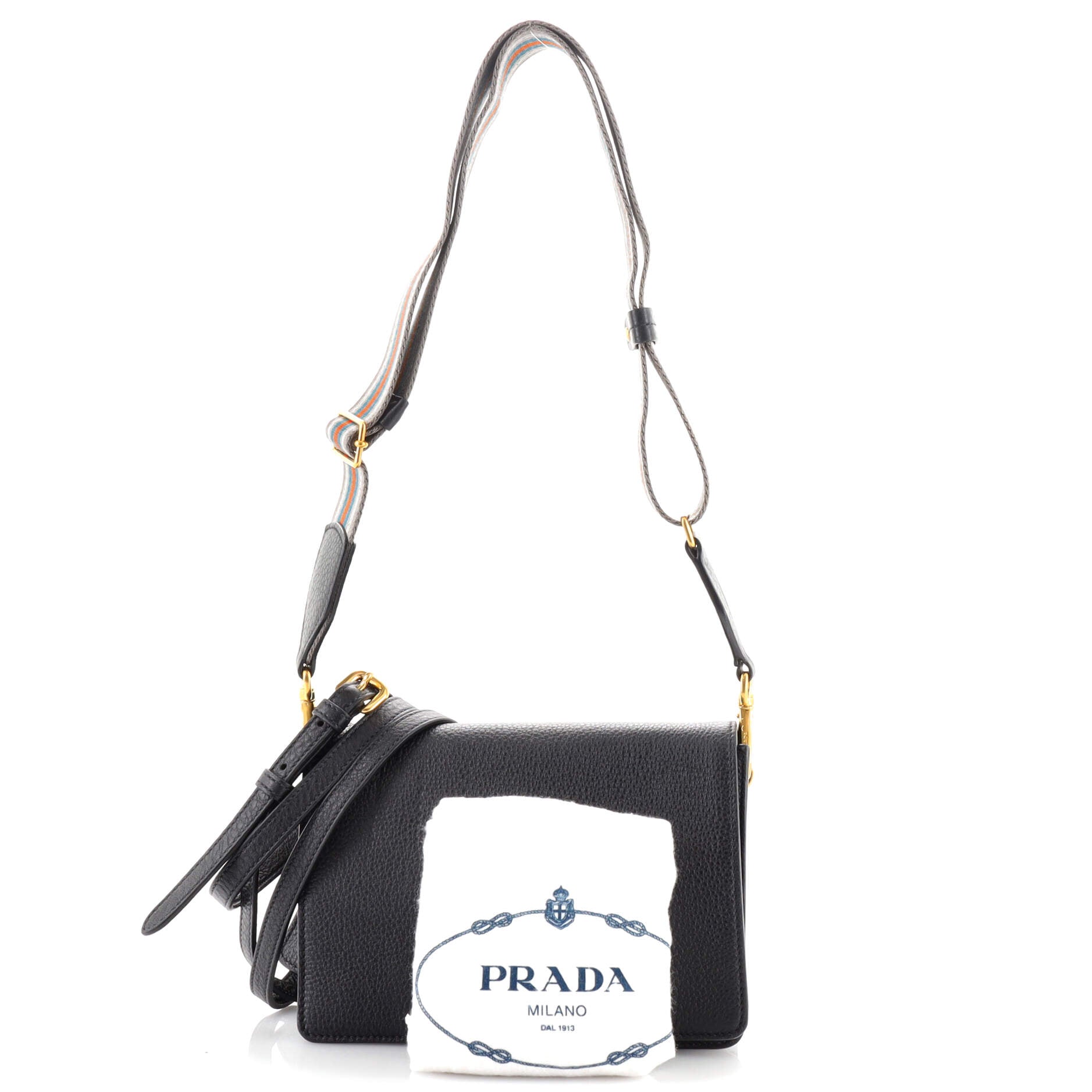 Prada Dual Strap Flap Crossbody Bag Vitello Daino Small