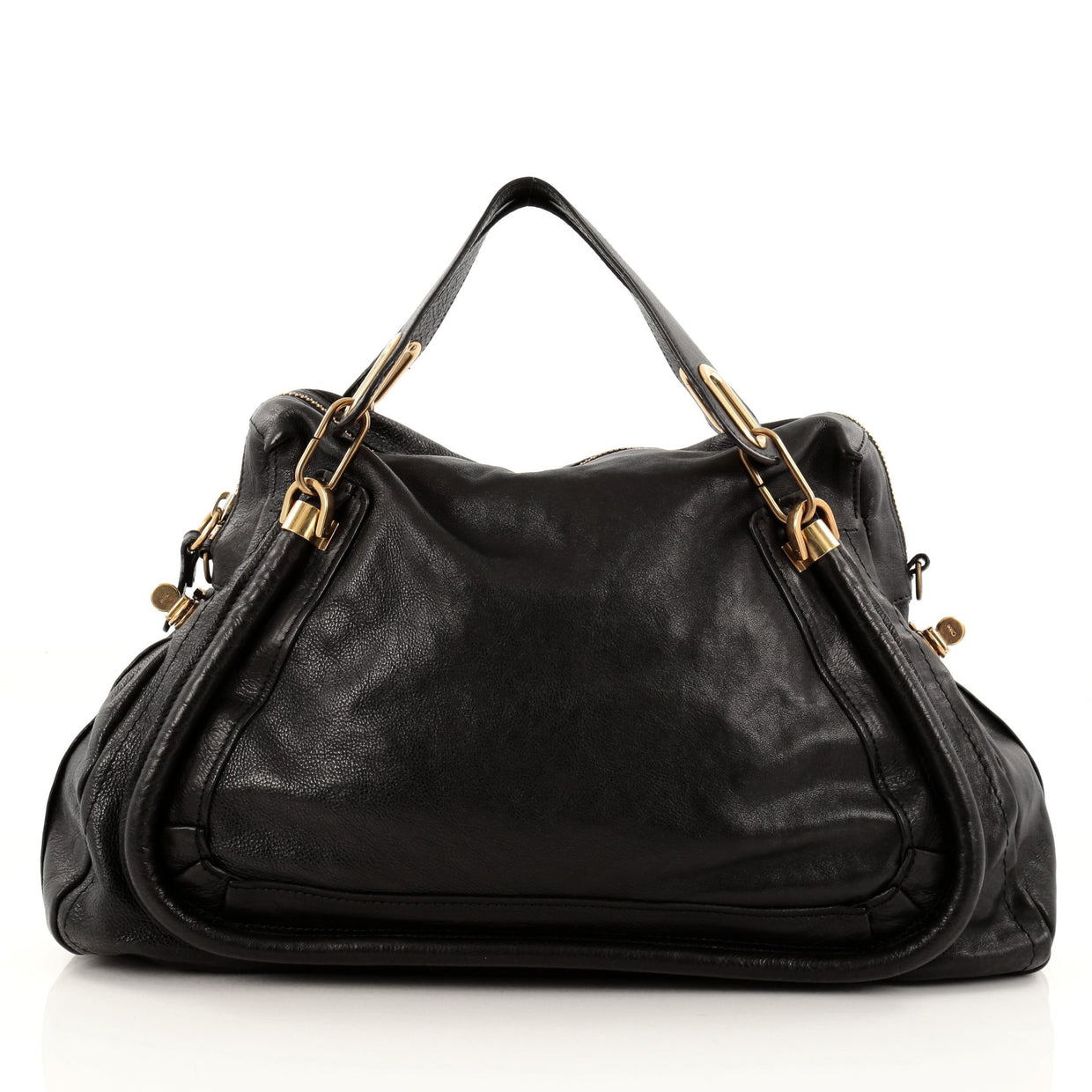 Buy Chloe Paraty Top Handle Bag Leather Large Black 1352501
