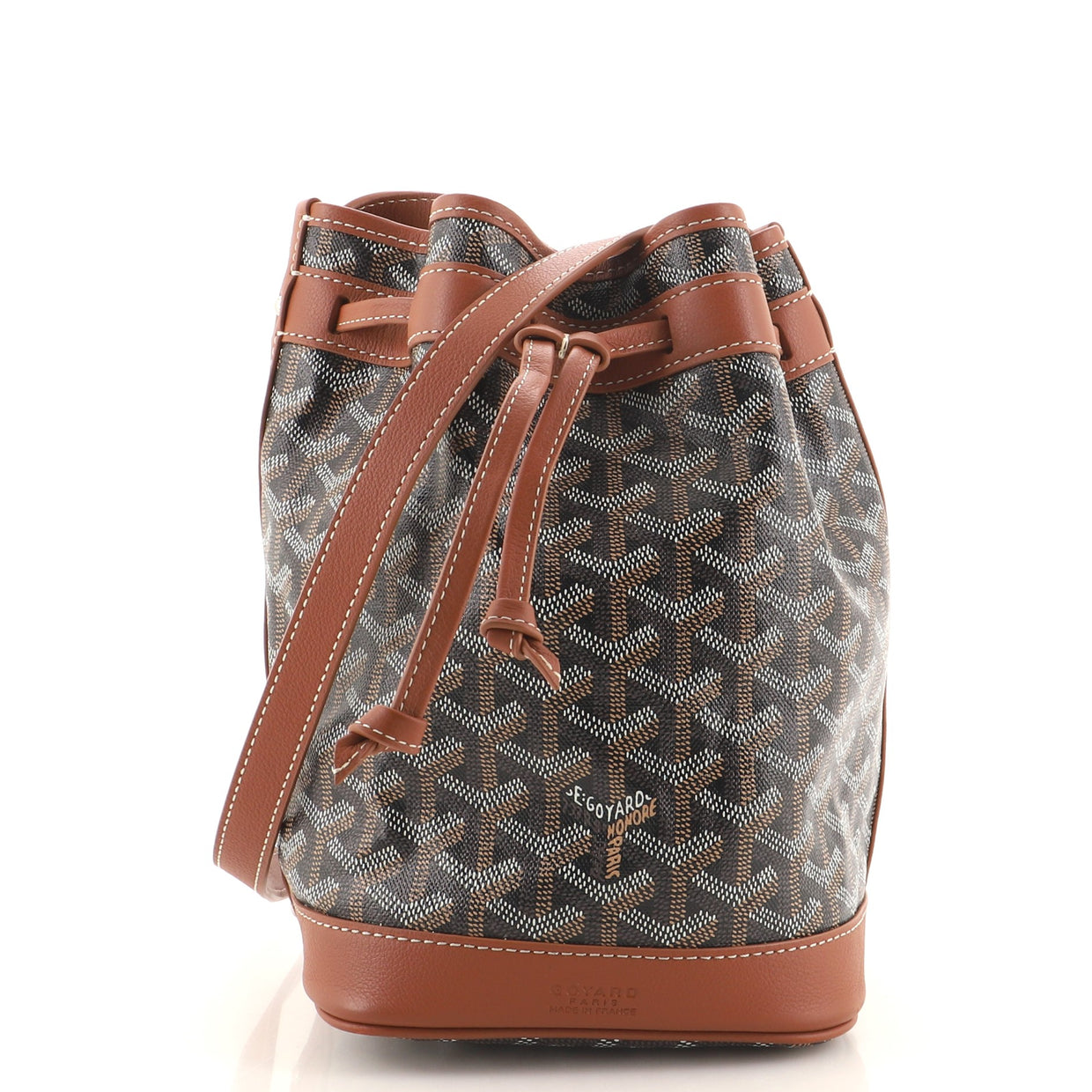 Goyard Petit Flot Bucket Bag Coated Canvas PM Brown 1354421