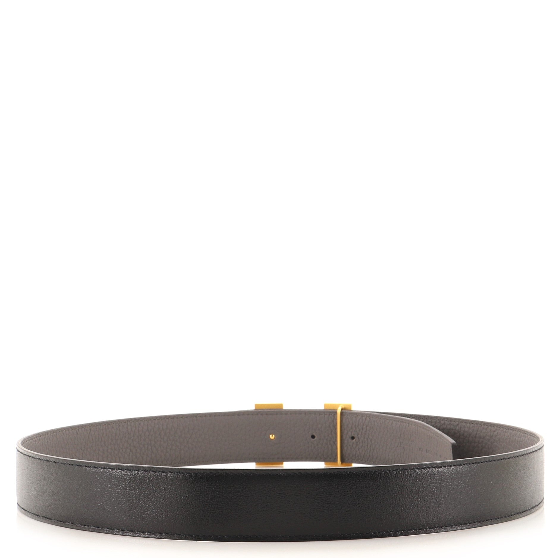 HERMES Striee belt buckle & Reversible belt black