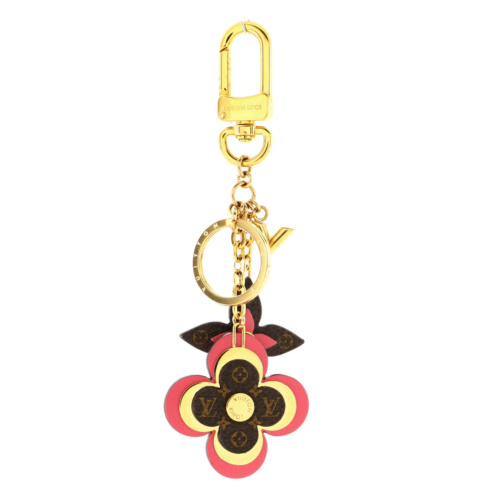 Louis Vuitton Blooming Flowers Chain Bag Charm Golden Metal