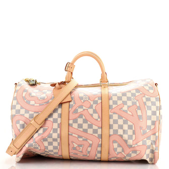 Louis Vuitton Rose Taigarama Keepall 50 Bandouliere – DAC