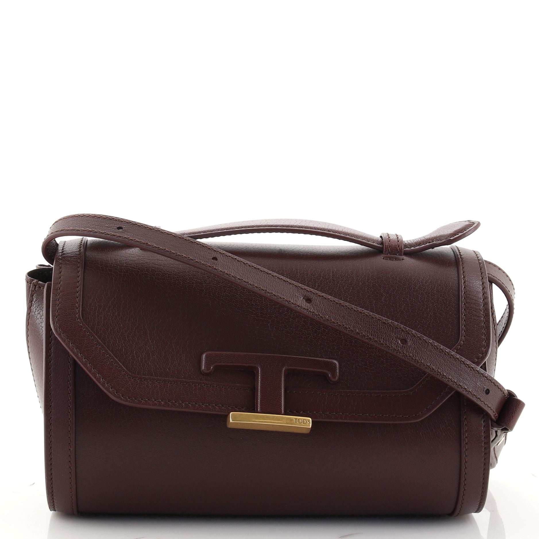 Buy Tod's Timeless Leather Mini Crossbody Bag, Maroon Color Women