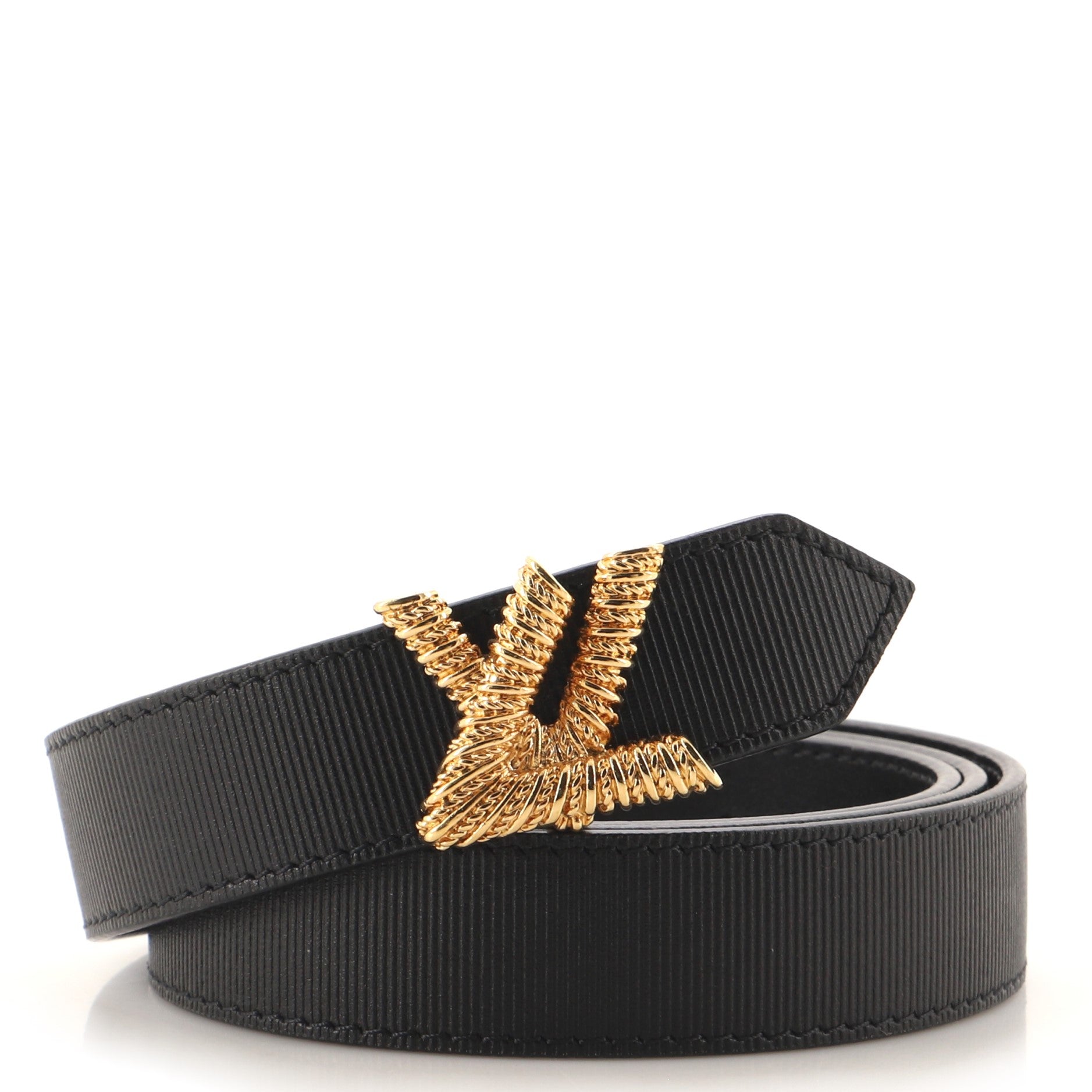 Louis Vuitton LV Twist Belt EPI Leather Medium 85 Black