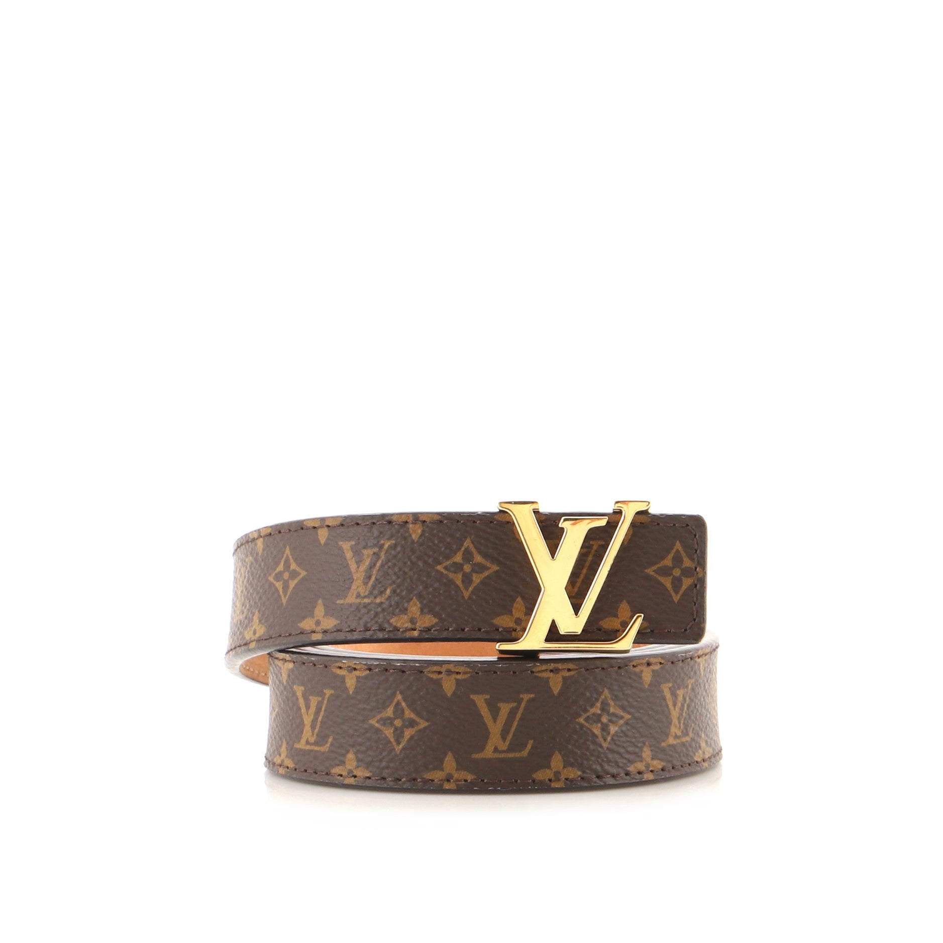 Louis Vuitton Monogram Canvas LV initials Belt Brown