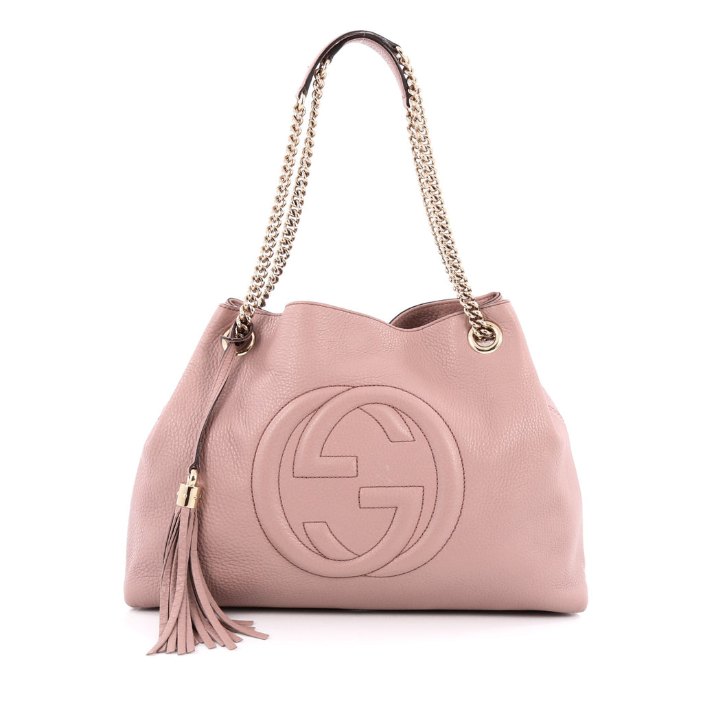 Buy Gucci Soho Shoulder Bag Chain Strap Leather Medium Pink 1403301 – Rebag