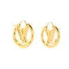 LOUIS VUITTON Metal Small Louise Hoop Earrings Gold 801623