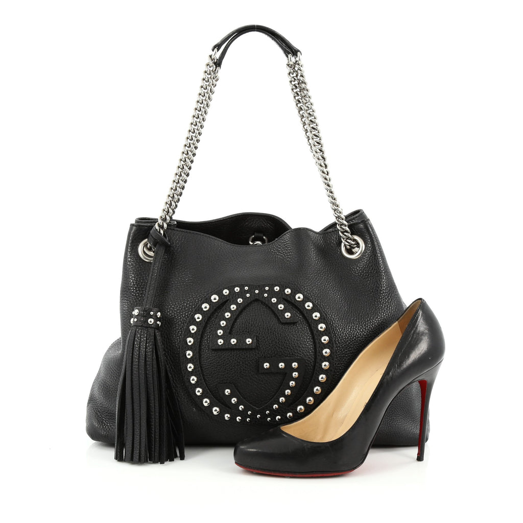 Buy Gucci Soho Shoulder Bag Chain Strap Studded Leather 1409301 – Rebag
