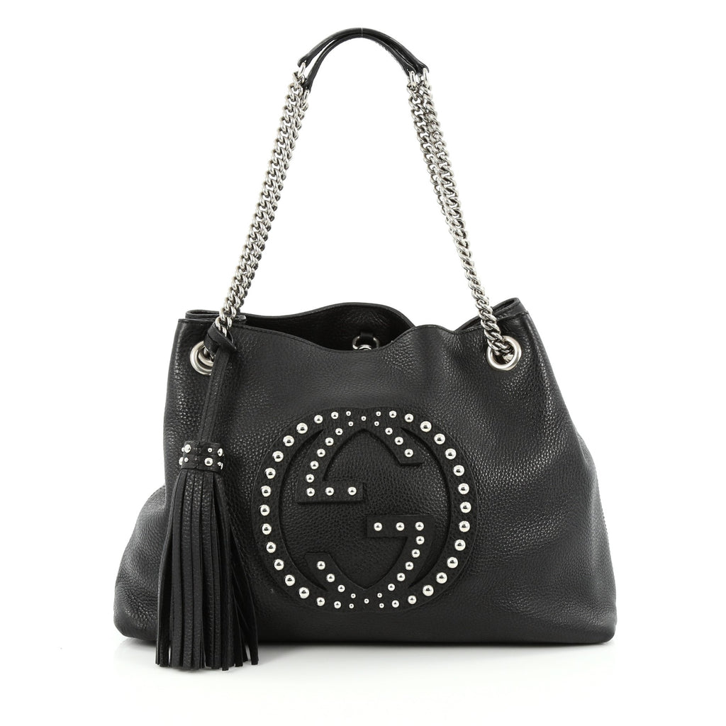 Buy Gucci Soho Shoulder Bag Chain Strap Studded Leather 1409301 – Rebag