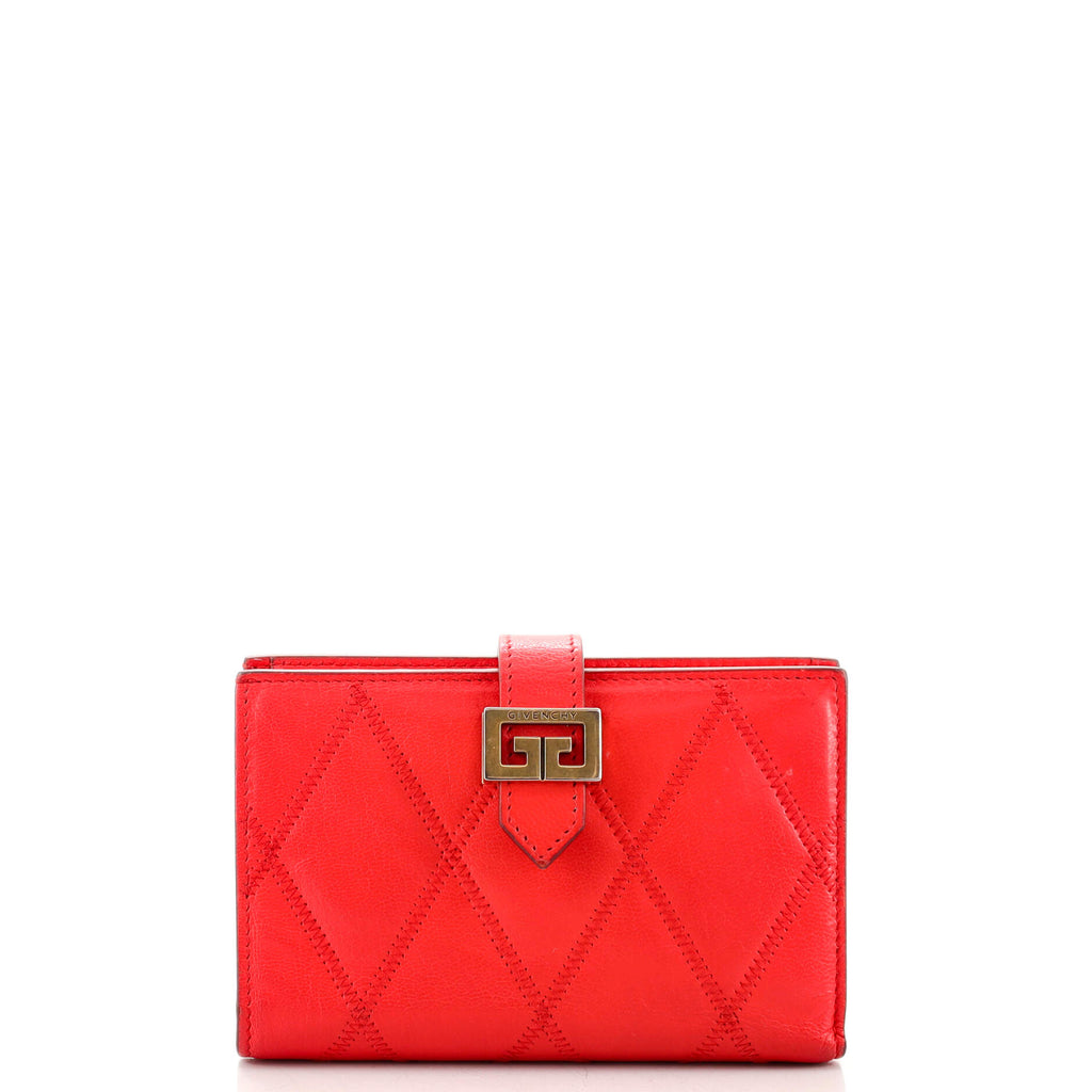 Givenchy GV3 Wallet Quilted Leather Medium Red 1424211