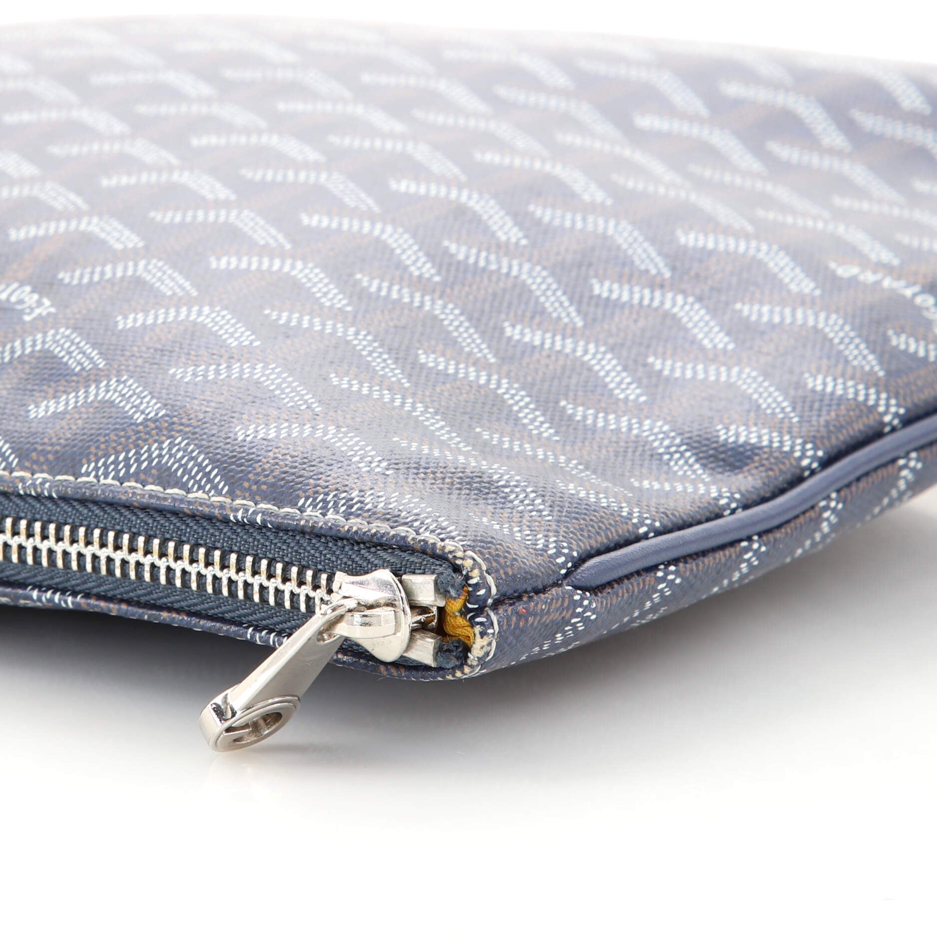 Goyard Blue Chevron Print Coated Canvas Senat Mini Zip Pouch