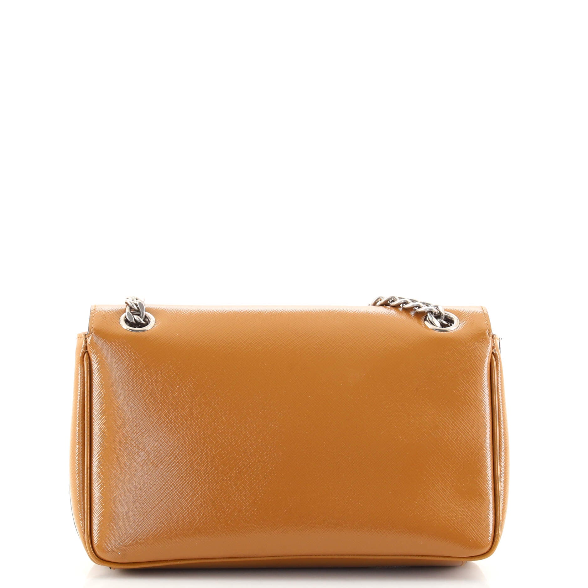 Prada Sound Chain Shoulder Bag Vernice Saffiano Leather Small at
