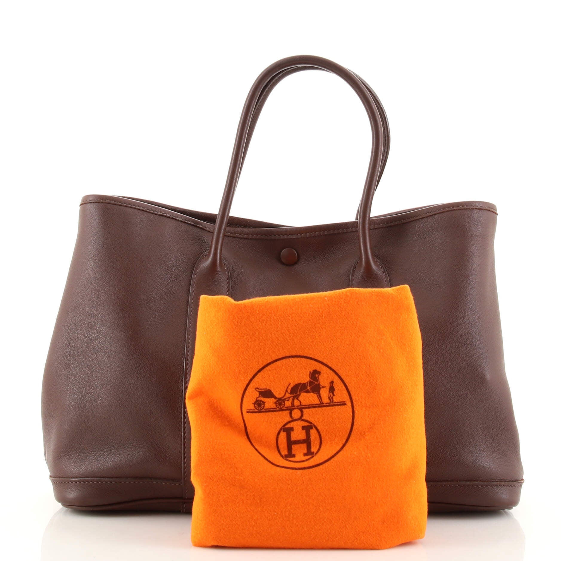 Hermes Garden Party TPM Leather Tote Bag in Tan color