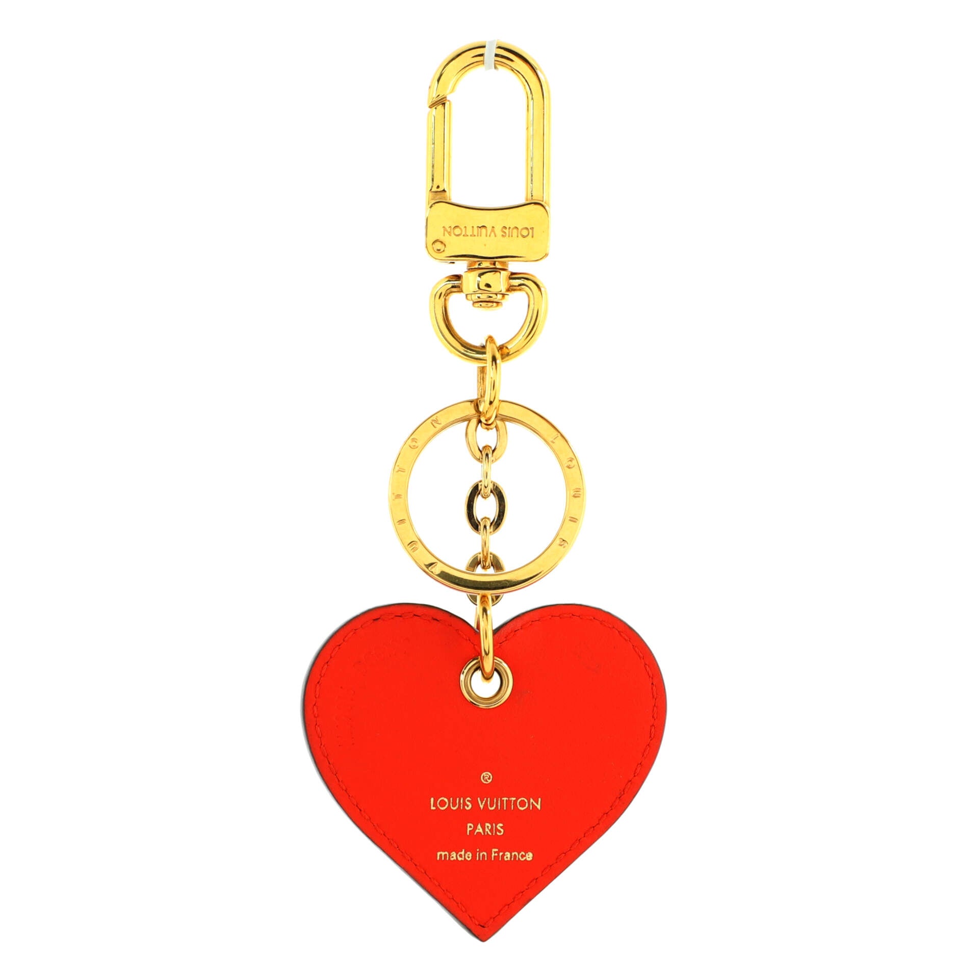 LOUIS VUITTON Vernis Degrade Love Lock Heart Key Holder Bag Charm Yellow  1216270