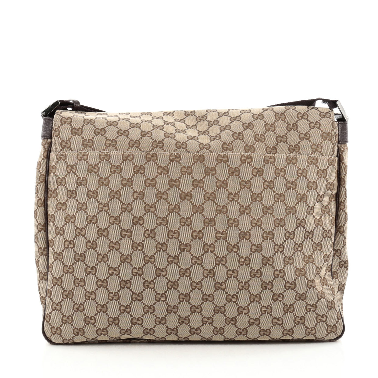 Buy Gucci Flap Messenger Bag GG Canvas Large Brown 1477901