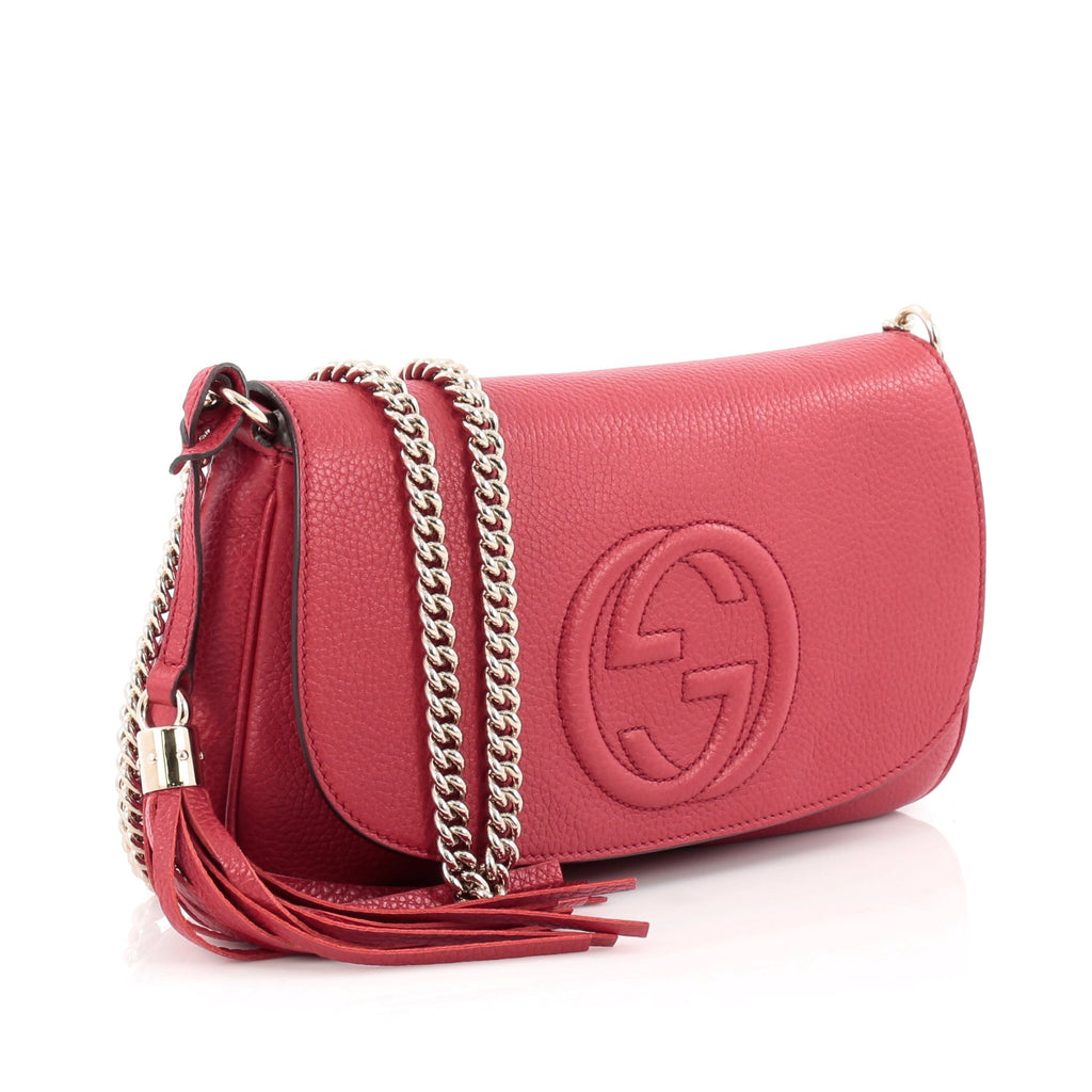 Buy Gucci Soho Chain Strap Crossbody Bag Leather Medium Red 1481501 – Rebag