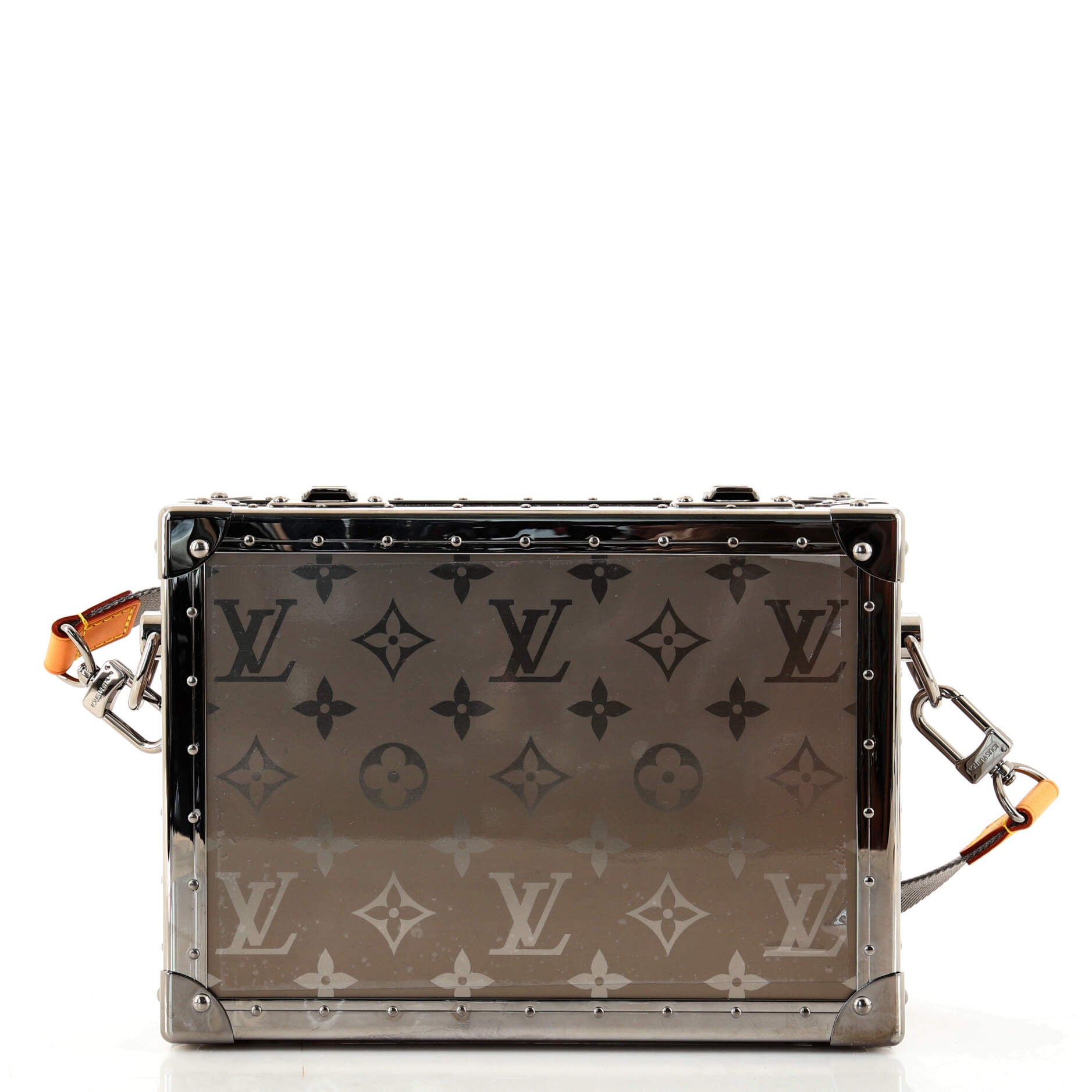 Louis Vuitton Clutch Box Monogram Titanium Silver in Titanium/Vachetta  Leather with Silver-tone - US