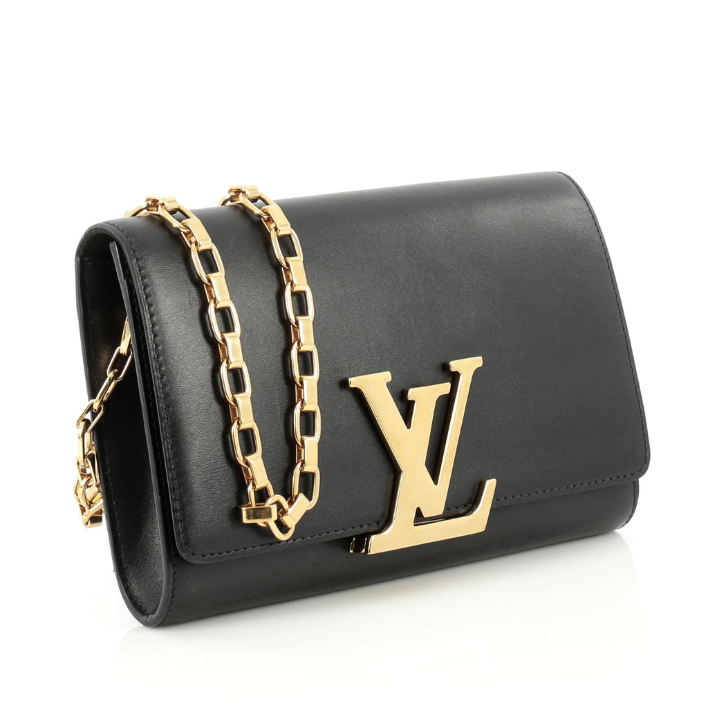 Buy Louis Vuitton Chain Louise Clutch Calfskin GM Black 1496901 – Trendlee