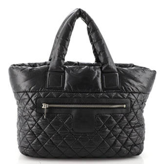 Chanel Coco Cocoon Zipped Tote Quilted Nylon Large Black 149902145