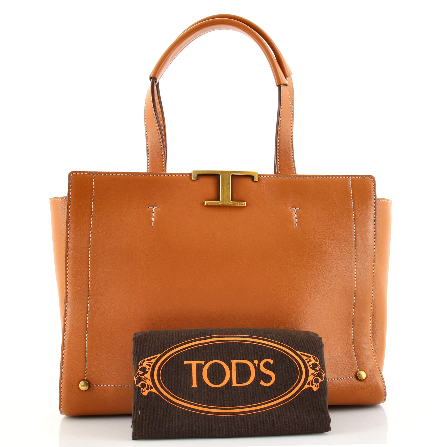 Tod's Medium Boston Leather Tote Bag - Neutrals