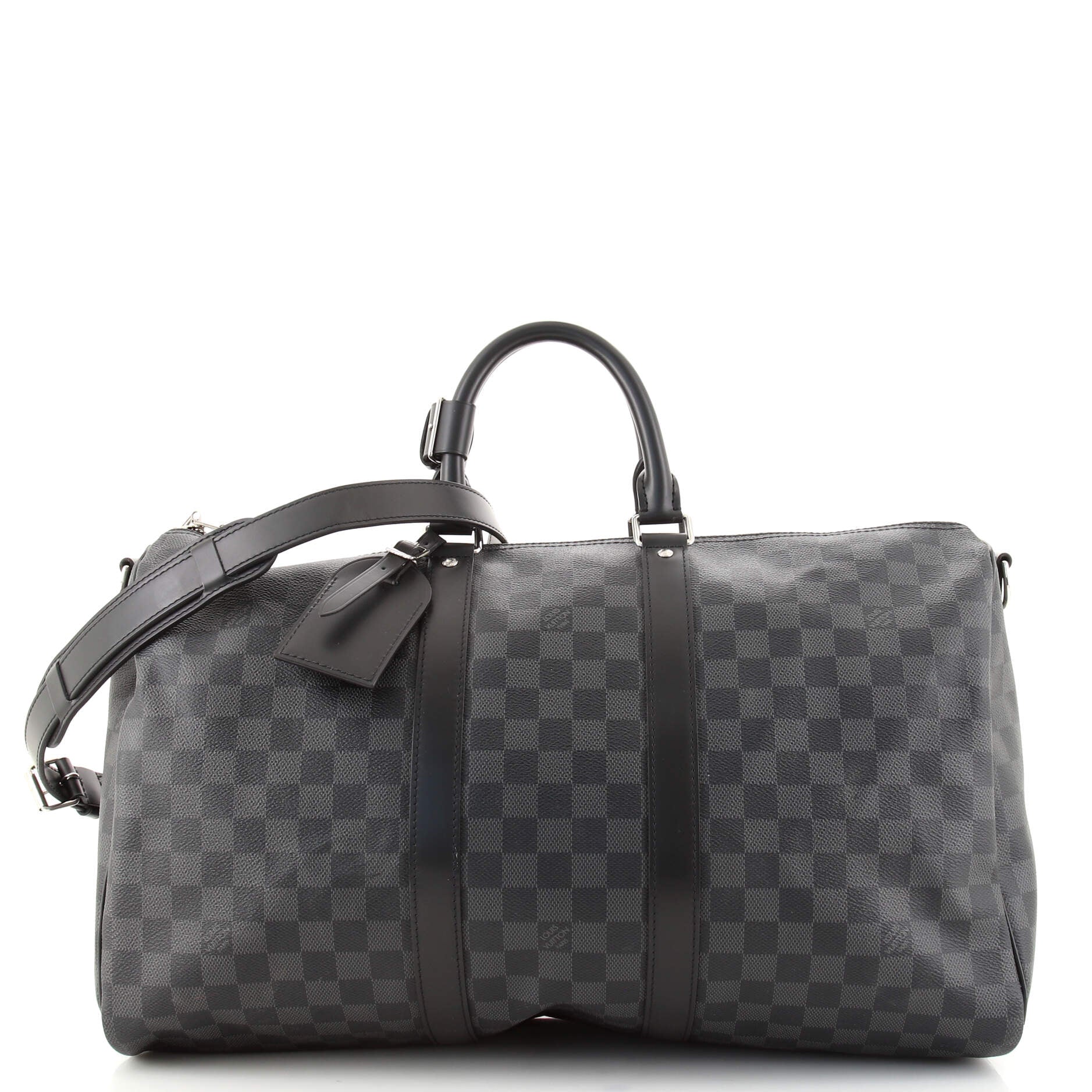 Louis Vuitton Keepall 45 Bandouliere Damier Graphite Travel Bag Black