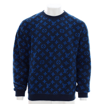 Louis Vuitton Monogram Jacquard Sweater Blue AUTHENTIC FROM JAPAN  eBay