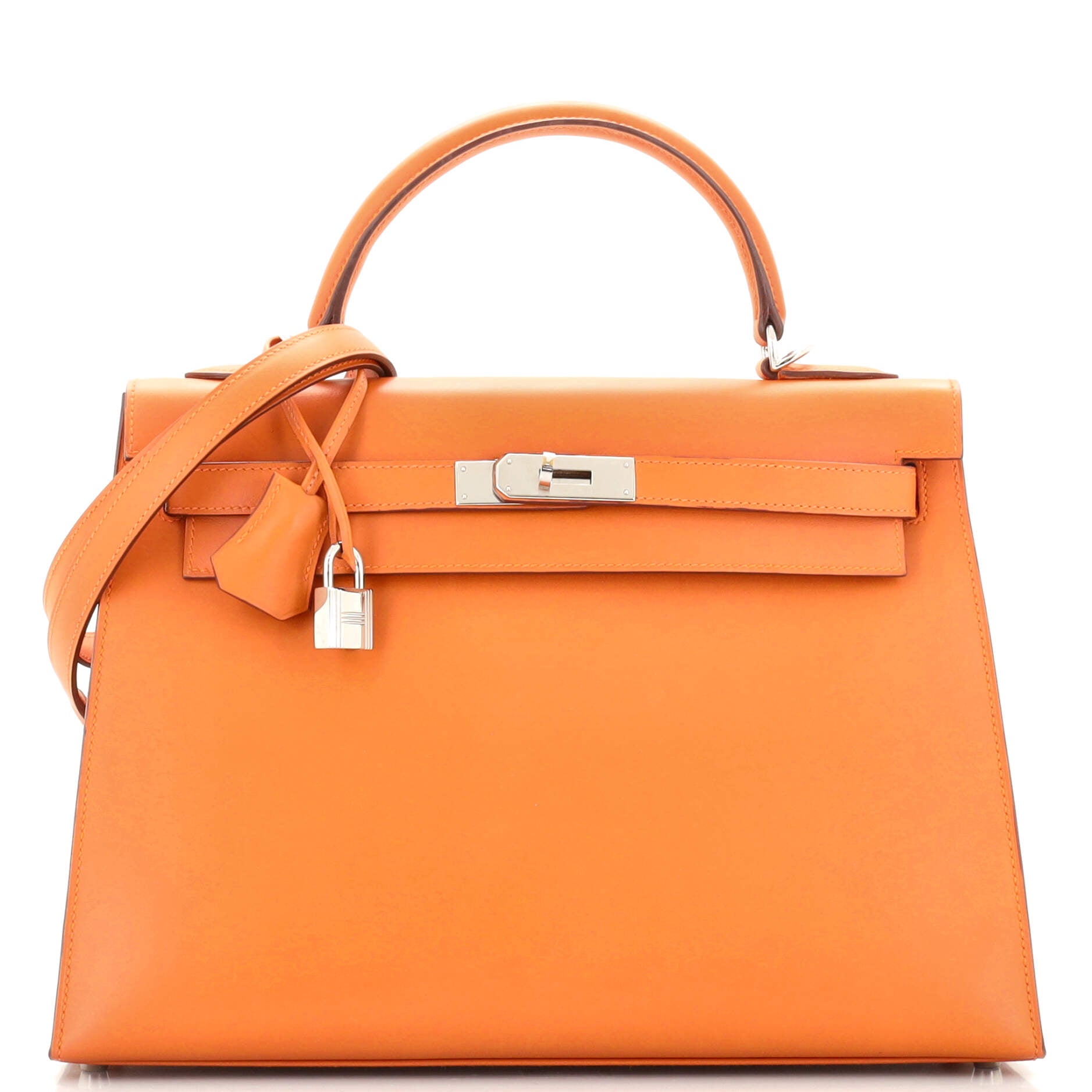 Hermes Kelly 28 Epsom Potiron Orange Palladium Hardware