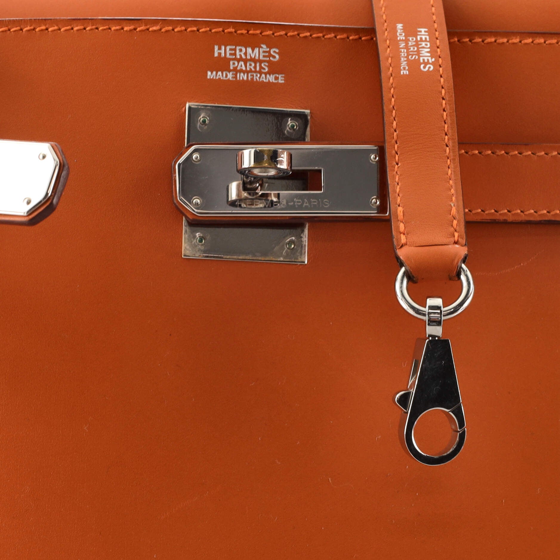 Hermes Kelly 28 Epsom Potiron Orange Palladium Hardware