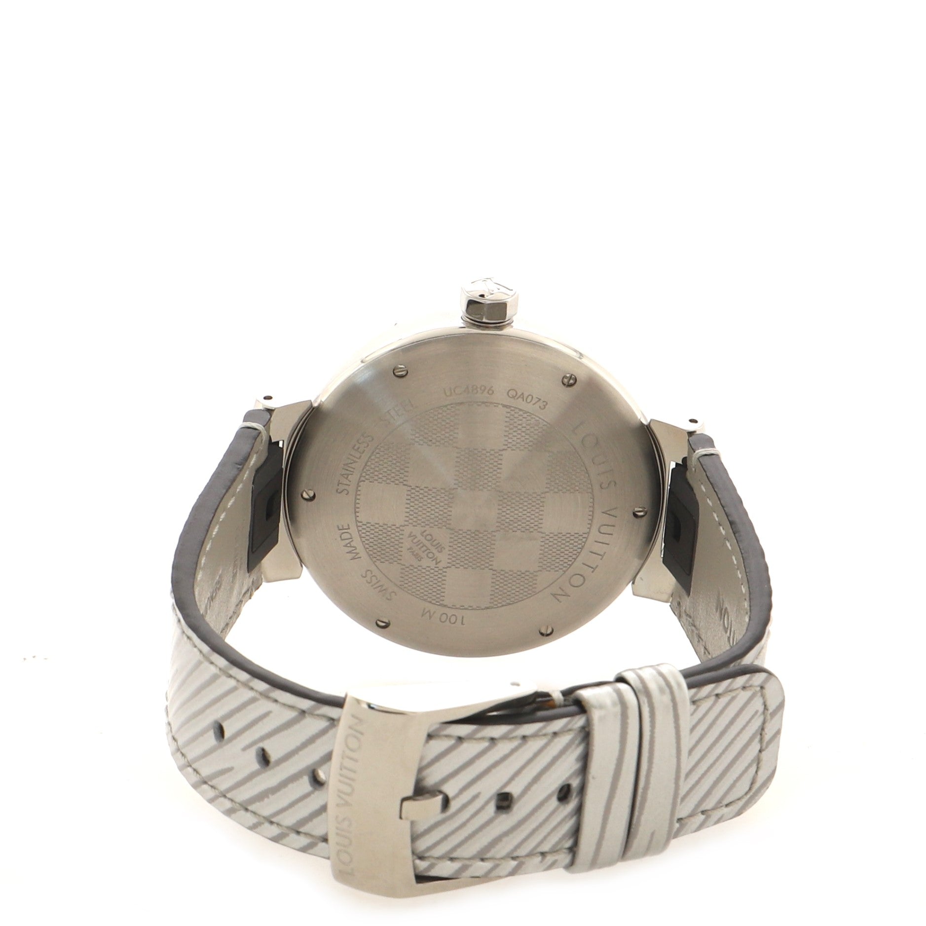 Louis Vuitton Tambour Slim Monogram White Quartz Watch