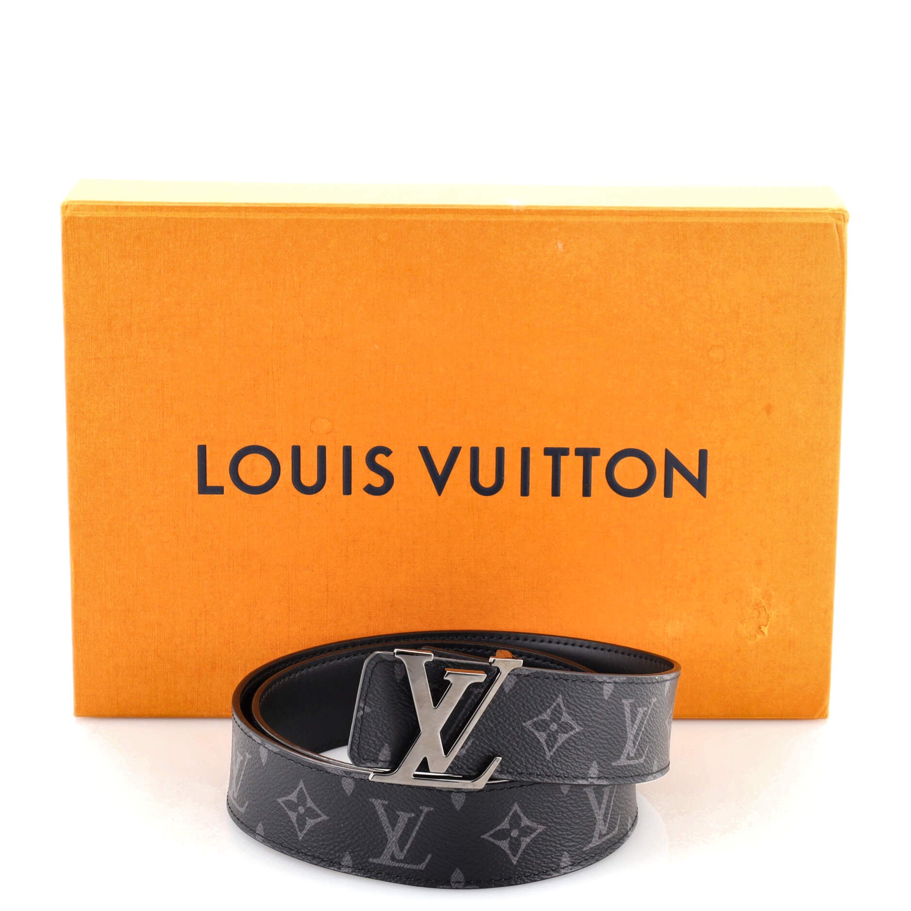  Louis Vuitton Eclipse Canvas LV Initiales - Cinturón reversible  (1.575 in) (35.4 in), Latón : Ropa, Zapatos y Joyería
