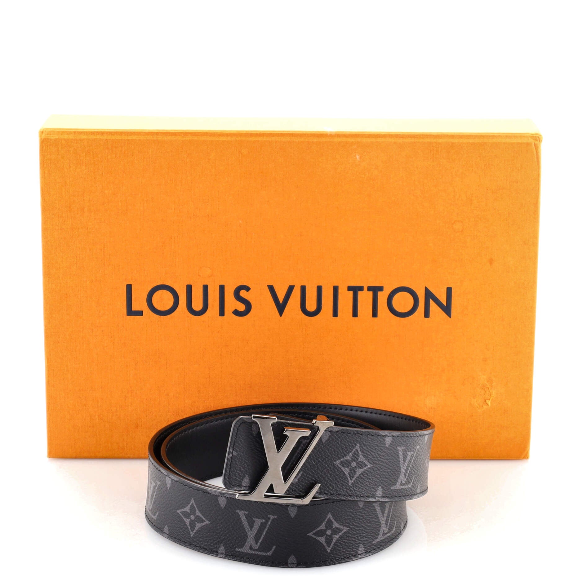 Louis Vuitton Monogram Eclipse Canvas LV Initiales Reversible Belt 95CM Louis  Vuitton