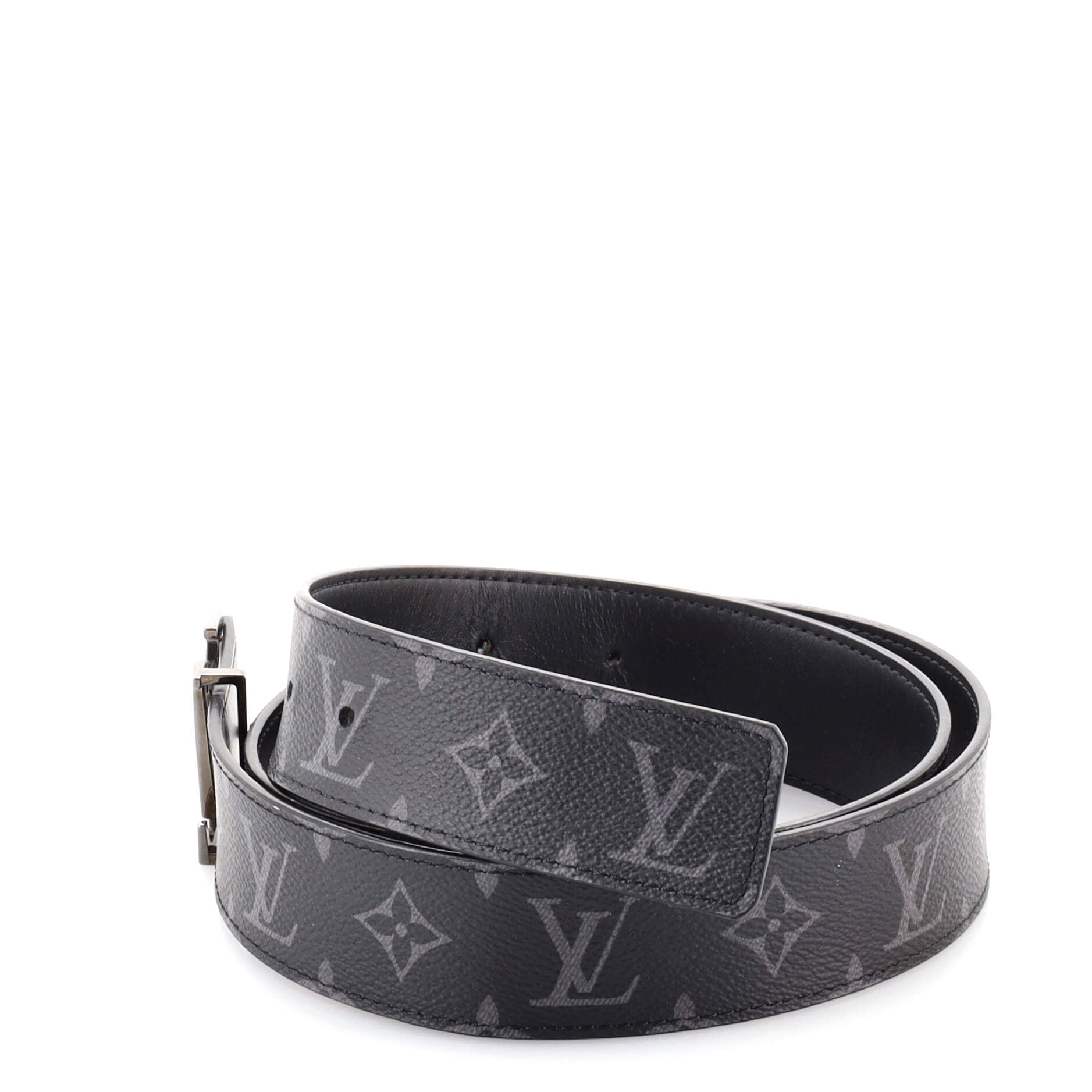 Louis Vuitton Utility Belt Monogram Eclipse 35MM Black in Coated