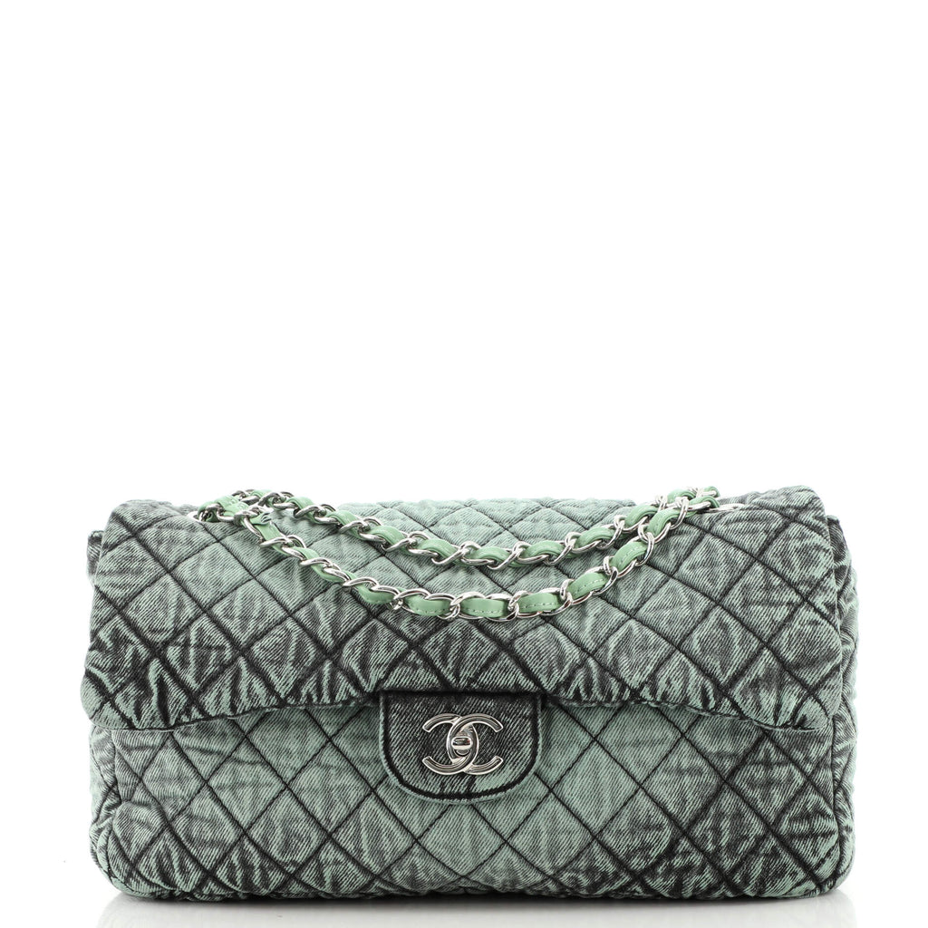 Chanel Flap Green Denim 20C