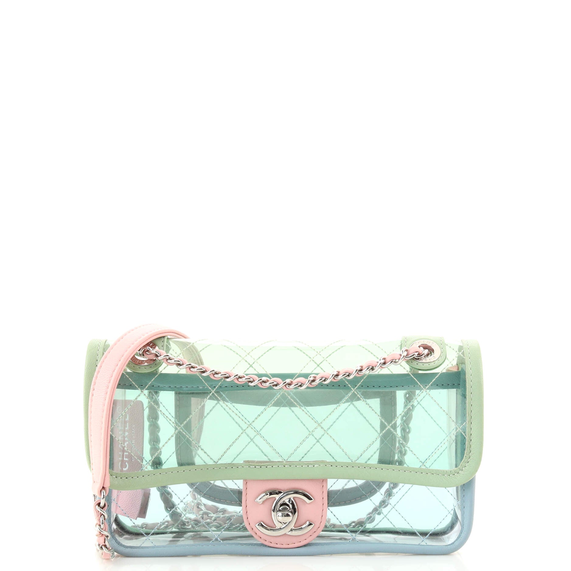 Chanel lambskin PVC green blue pink coco splash