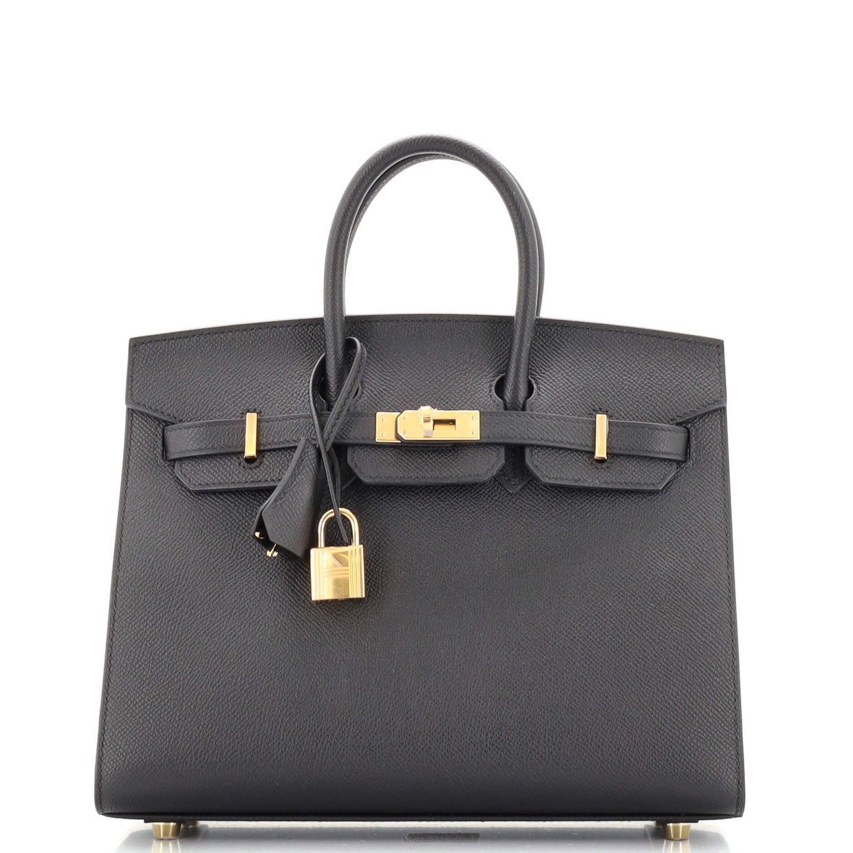 Hermes Birkin Sellier Bag Black Epsom with Gold Hardware 25 Black 1563091